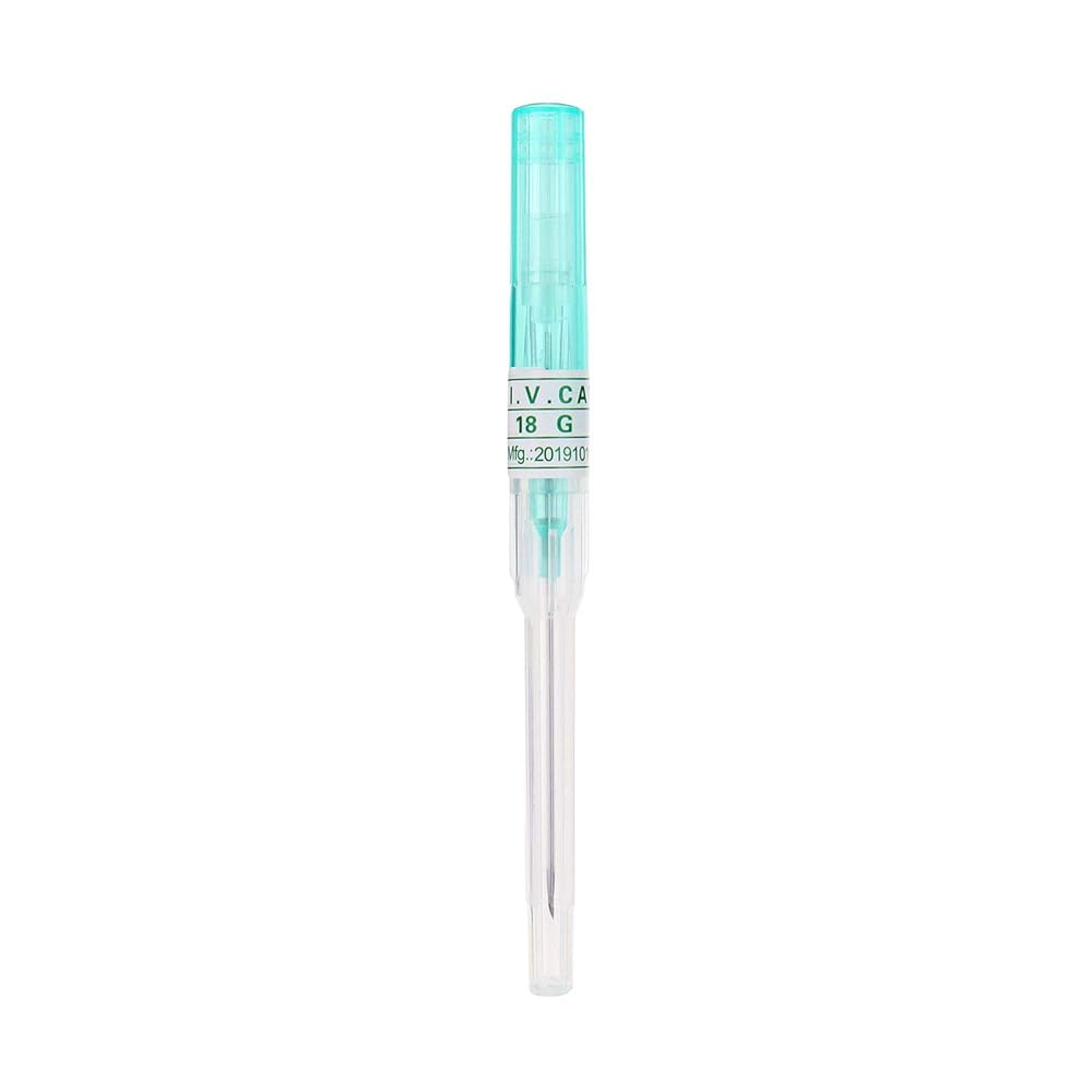 Sterilized BVShop I.V. catheter piercing needle for medical use, single sterile needle on a white background