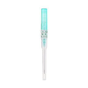 Sterilized BVShop I.V. catheter piercing needle for medical use, single sterile needle on a white background