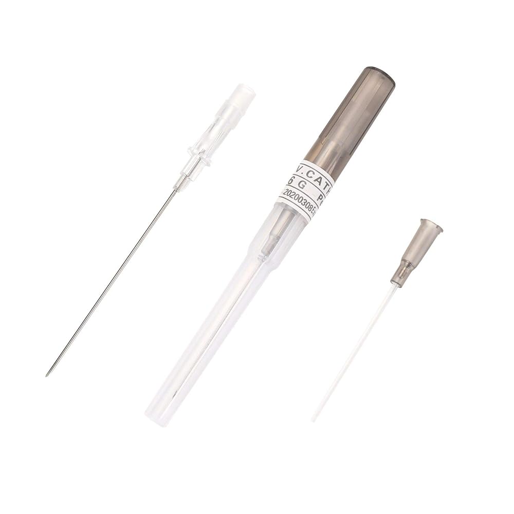 Sterilized I.V. catheter piercing needle by BVShop, single sterile medical needle for intravenous access, shown in packaging.