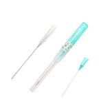 Sterilized I.V. catheter piercing needle by BVShop, single sterile medical needle for catheters, shown in packaging.
