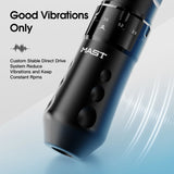 Mast Flip 4 Pro Wireless Tattoo Machine in black with sleek design and ergonomic grip for precise tattooing.