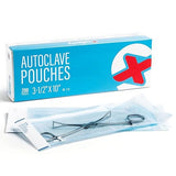 Saferly self-sealing autoclave sterilization pouches, 200 pcs, 90×230mm, for medical instrument sterilization.