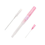 Sterilized I.V. catheter piercing needle by BVShop, single sterile needle designed for safe insertion and medical use.