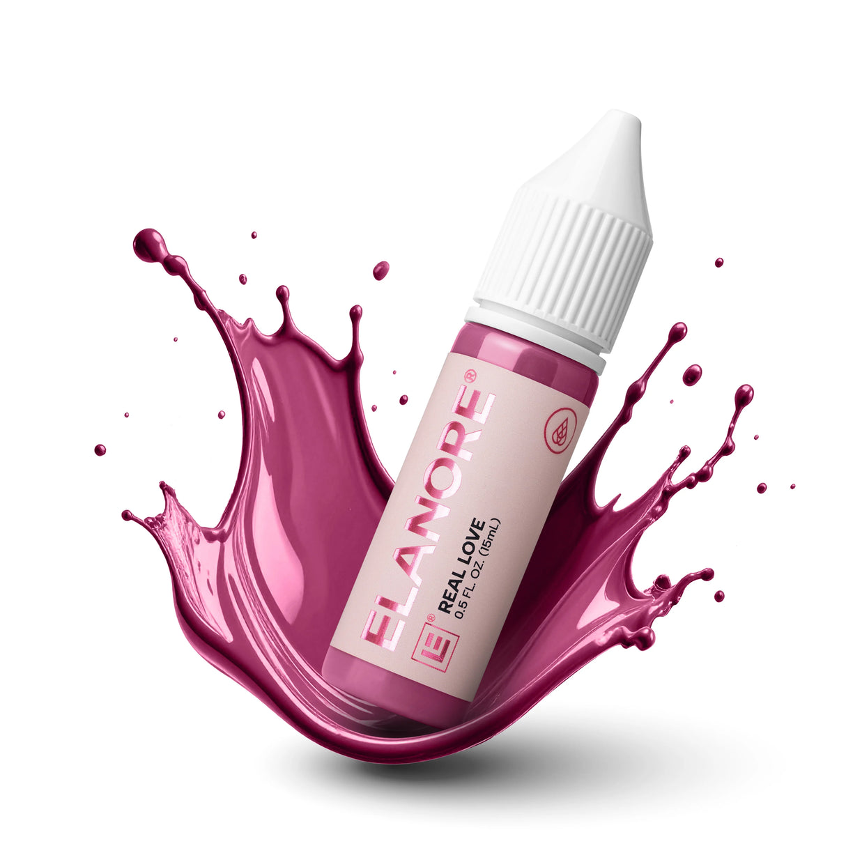 Close-up of lips with The Pigment x ELANORE Real Love Pigment 15ml applied, showcasing vibrant, glossy lip color.
