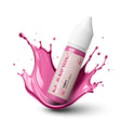 Close-up of pink lips with The Pigment x ELANORE Pinky Pigment 15ml applied, showing vibrant pink lip color on lips.