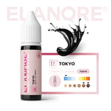 Close-up of The Pigment X ELANORE Tokyo Pigment 15ml bottle with detailed label and vibrant pink color.