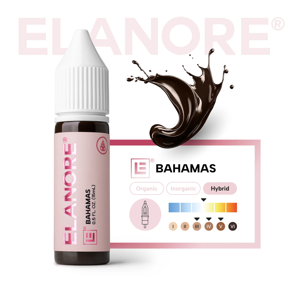Close-up of The Pigment X ELANORE Bahamas Pigment 15ml bottle with detailed label and vibrant blue color.