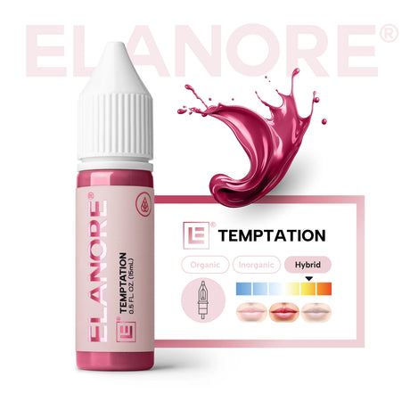 Close-up of The Pigment x ELANORE Temptation Pigment 15ml jar with detailed label and vibrant color inside.