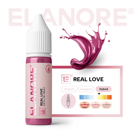 Close-up of The Pigment x ELANORE Real Love Pigment 15ml bottle, showing the label and product details.