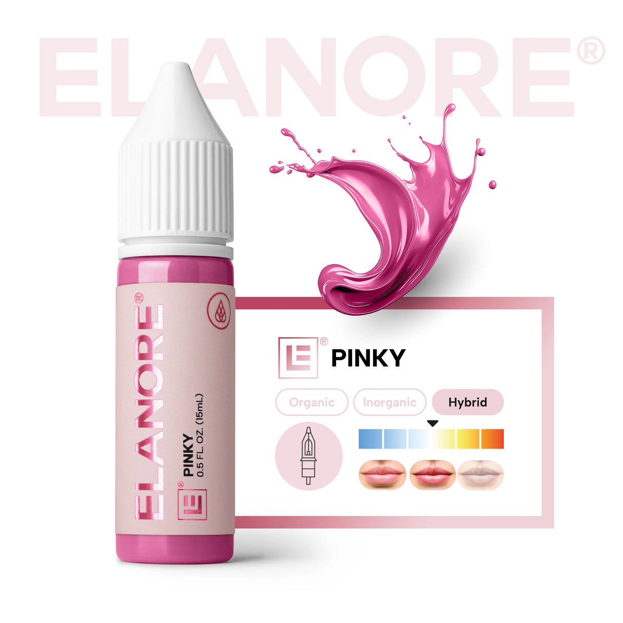Close-up of The Pigment x ELANORE Pinky Pigment 15ml jar showing the pink-colored pigment inside.