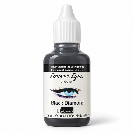 Li Pigments Forever Eyes Black Diamond Pigment 12ml - bottle on white background with soft shadow