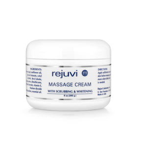 Rejuvi m Κρέμα Μασάζ Με Scrub 240g – Βάζο, μπροστινή ετικέτα