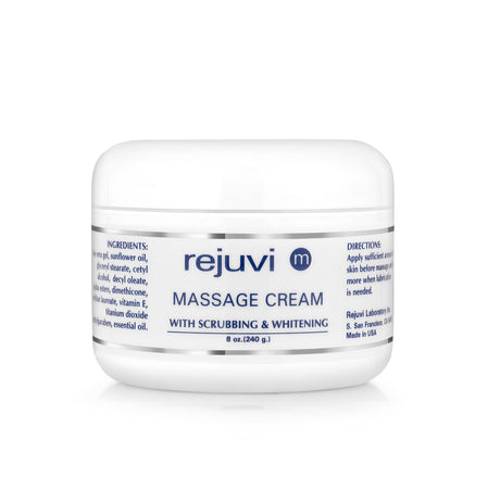 Rejuvi m Κρέμα Μασάζ Με Scrub 240g – Βάζο, μπροστινή ετικέτα
