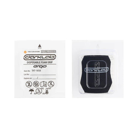 FK Irons Ergo disposable foam grip covers shown, designed for ergonomic tattooing comfort and hygiene.
