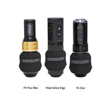 FK Irons Ergo disposable foam grip covers on tattoo machines, providing comfortable, hygienic handling for artists.