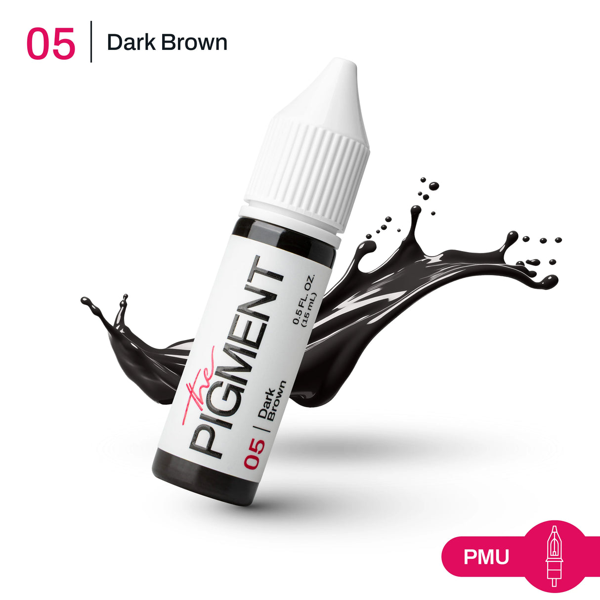 Dark brown pigment in a 15ml container from The Pigment brand, suitable for coloring and craft projects.