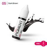 Dark brown pigment in a 15ml container from The Pigment brand, suitable for coloring and craft projects.
