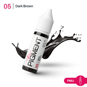 Dark brown pigment in a 15ml container from The Pigment brand, suitable for coloring and craft projects.