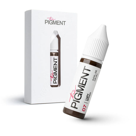 Light brown pigment in a 15ml bottle from The Pigment 07, used for coloring or artistic projects.