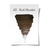 Dark chocolate pigment in 15ml bottle by The Pigment, showcasing rich, deep brown color and glossy liquid texture.