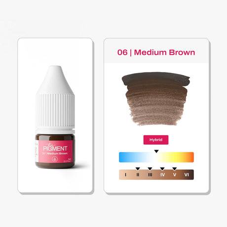 The Pigment 06 Medium Brown small bottle pigment for eyebrow PMU