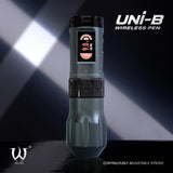 Gray AVA UNI-B Wireless Tattoo Pen Machine with ergonomic design and sleek finish, ready for professional tattooing.