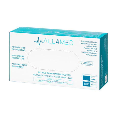All4med disposable diagnostic nitrile gloves pink S 10x100 pieces - BVShop