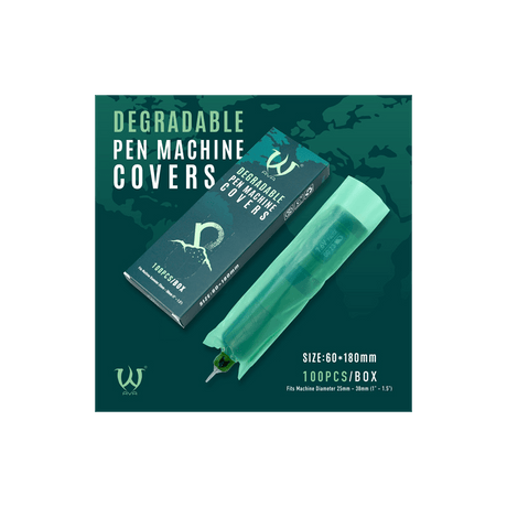 Bio Degradable Machine Pen Cover Green 100pcs - BVShop