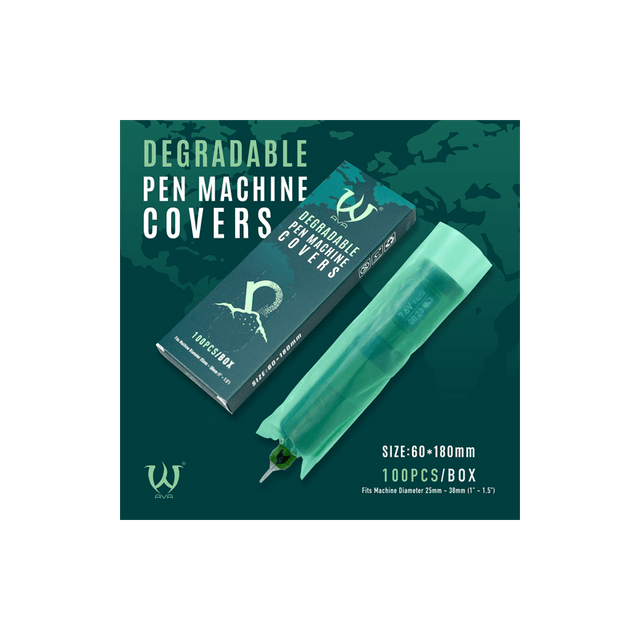 Bio Degradable Machine Pen Cover Green 100pcs - BVShop