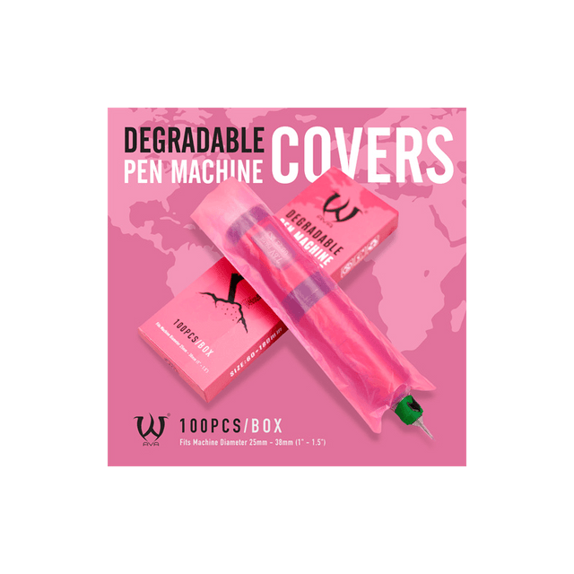 Bio Degradable Machine Pen Cover Pink 100pcs - BVShop
