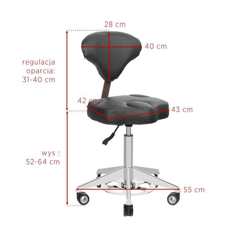 Azzurro 156f bump-up white cosmetic stool - BVShop