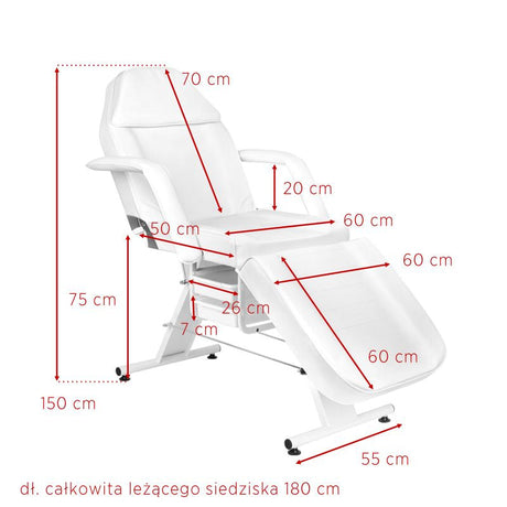 Basic 202 cosmetic chair with trays white - BVShop