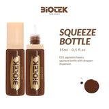 Biotek Perfect Eyes Pigment Kit with three 15ml bottles of eye pigmentation products, featuring applicators and product labels.