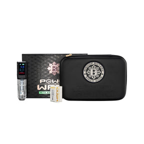 Bishop Power Wand Advanced Packer Tattoo Machine full set with 4.2mm stroke, featuring a professional tattooing device and accessories