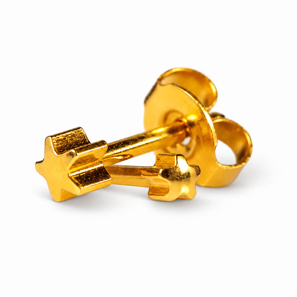 Caflon Blu Piercing Earrings Mini Star 3 mm (24ct Gold Plated)