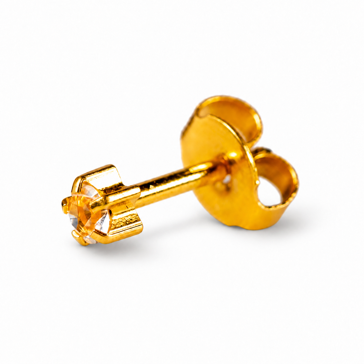 Caflon Original Piercing Earrings Crystal Clawset 4 mm (24ct Gold Plated)