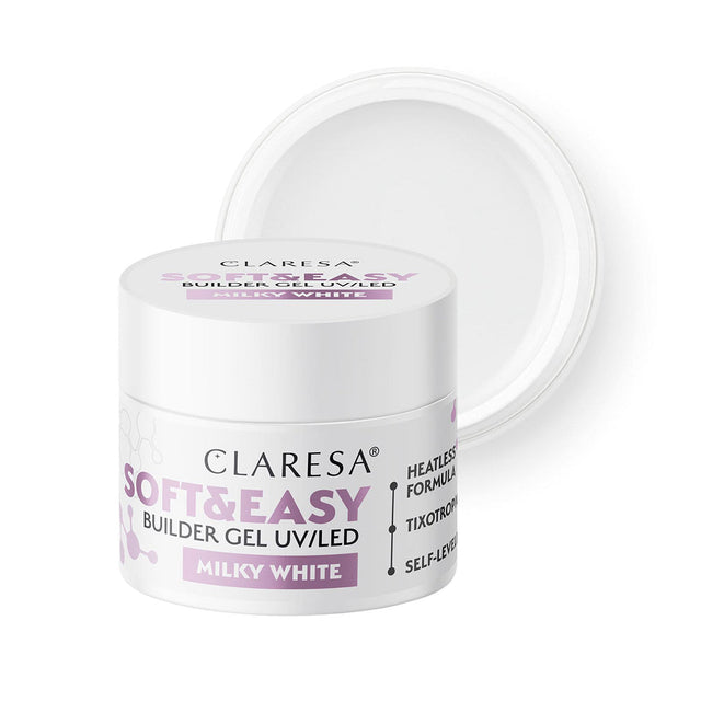 Claresa builder gel Soft&Easy gel milk white 12g - BVShop