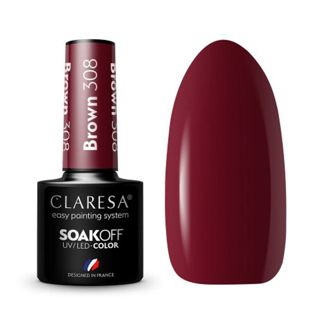 CLARESA Hybrid nail polish BROWN 308 -5g - BVShop