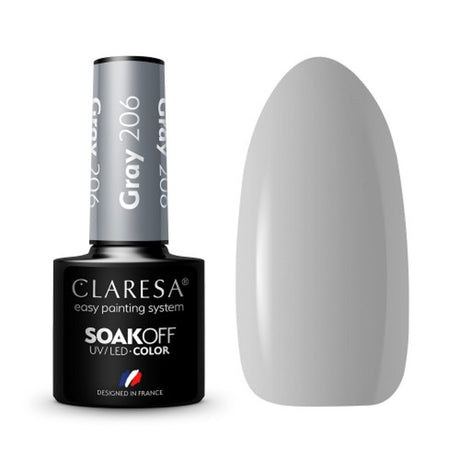 CLARESA Hybrid nail polish GRAY 206 -5g - BVShop