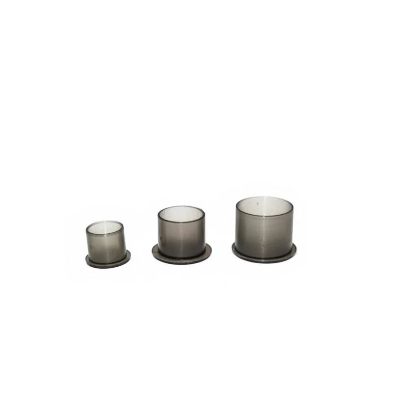 Set of 100 clear black ink caps in small, medium, and large sizes by AVA, shown in a close-up image.