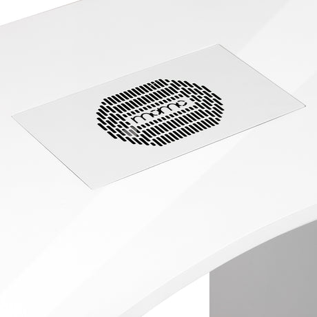 MOMO L01 cosmetic desk with dust absorber, beauty salon furniture, featuring a sleek workspace with dust control features.