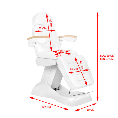 COSMETIC ELECTRIC CHAIR. LUX WHITE HEATED - BVShop