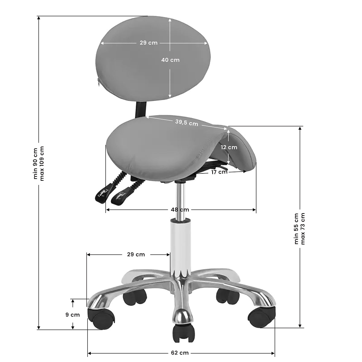 Cosmetic stool 1025 gray giovanni - BVShop
