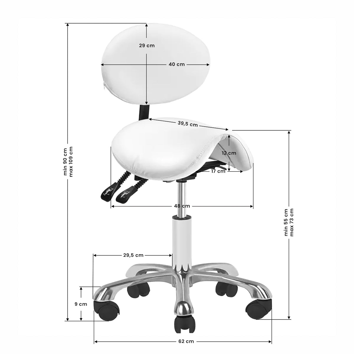 Cosmetic stool 1025 white giovanni - BVShop