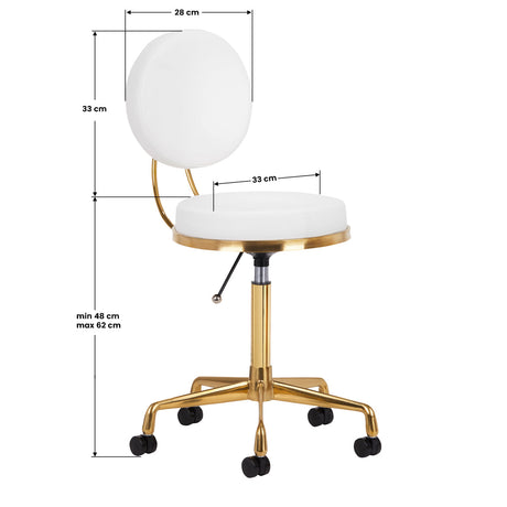 COSMETIC STOOL H5 WHITE GOLD - BVShop