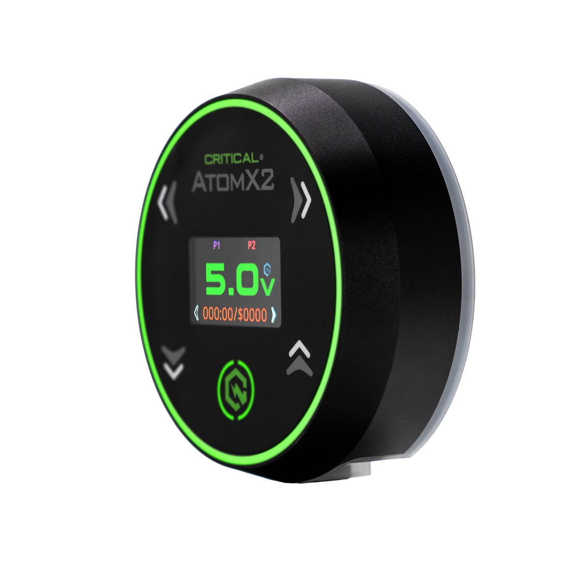 Critical Tattoo Atom X2 Τροφοδοτικό Μαύρο — λοξή όψη