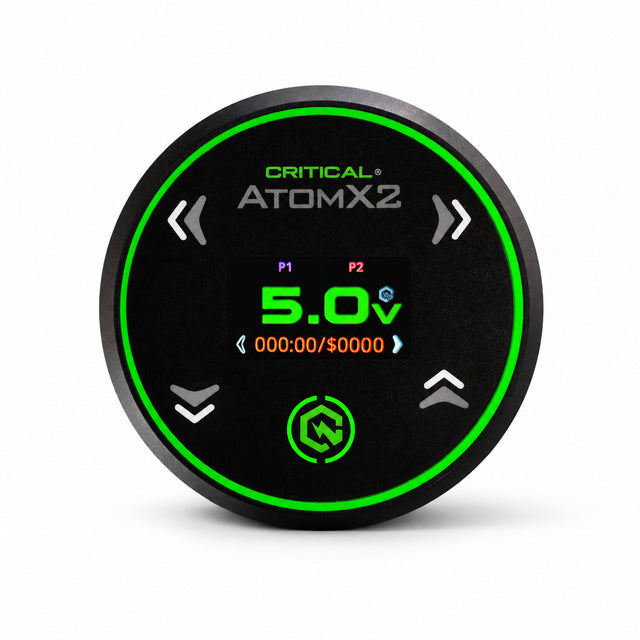 Critical Tattoo Atom X2 Τροφοδοτικό Μαύρο — μπροστινή όψη