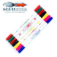 Squidster Ultra Durable Double-Sided Marker, Mini size, single black marker with fine and broad tips for versatile drawing and coloring.