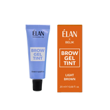 Elan Light Brown Brow Gel Tint in 20ml, showing the container with its light brown tint and applicator brush.
