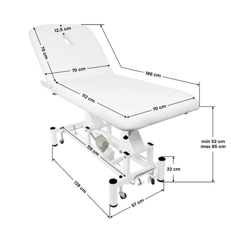 Electric bed for massage azzurro 684 1 strong White - BVShop